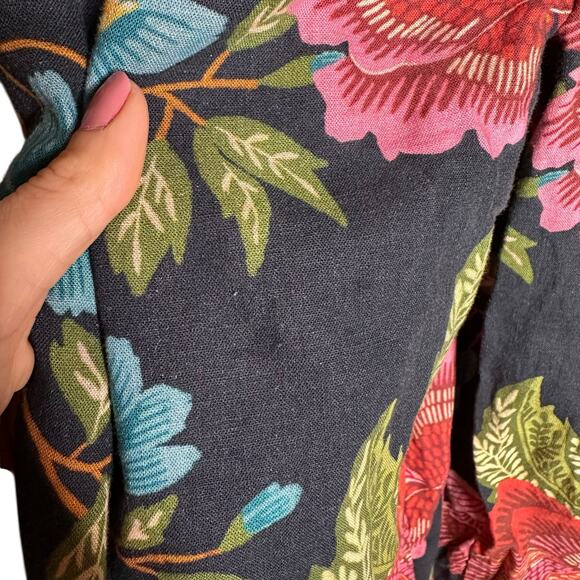 FARM RIO Colorful Floral One Piece Jumpsuit Women's Size Small Linen Blend FLAW - Picture 9 of 14